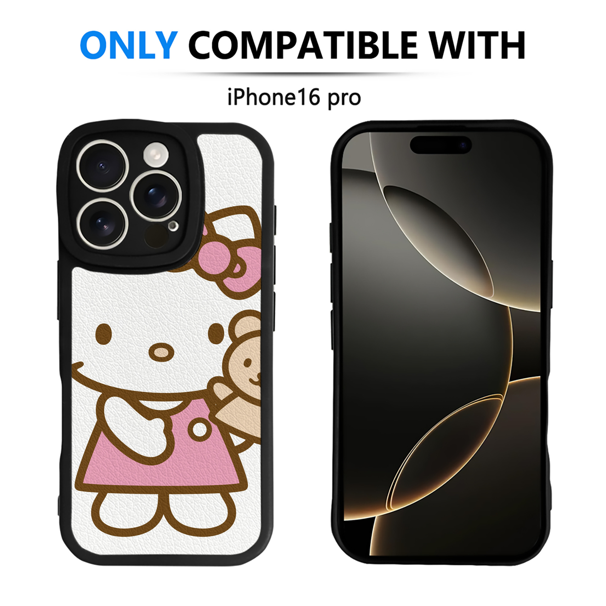 （画像用） Hello Kitty ハローキティ 【iPhone 16シリーズ対応】シリコンスマホケース（レザー調） 材質：シリコン